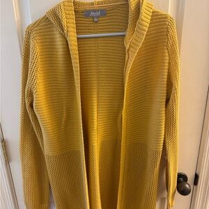 Marled Golden Open-Front Cardigan